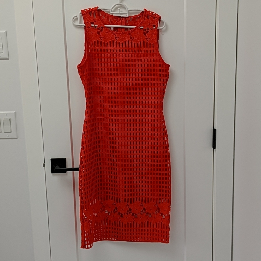 Darling Orange Cut Out Midi Dress
